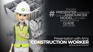 Videohive Presentation With Amy Construction Worker Product Promo template preview