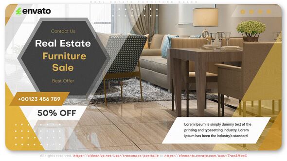 Videohive Real Estate Furniture Sales Product Promo template preview