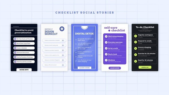 Videohive Checklist Social Stories Product Promo template preview