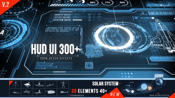 Videohive HUD UI Pack 300+ Elements template preview