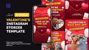 Videohive Happy Valentines Day Instagram Stories Openers template preview