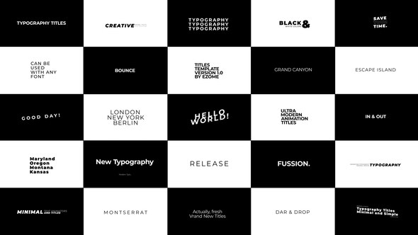 Videohive Typography Titles | AE 53205478 Titles template preview