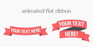 Animated Flat Ribbon Video Displays template preview