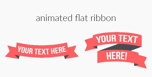 Animated Flat Ribbon Video Displays template preview