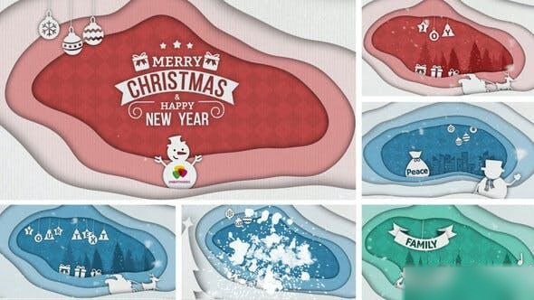 Videohive Christmas Cut Out Opener Openers template preview