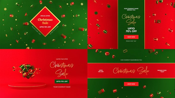 Videohive Christmas Sale Pack 55465778 Video Displays template preview