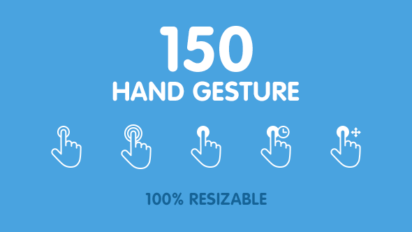 150 Animated Hand Gestures Video Displays template preview