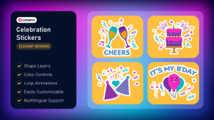 Videohive Celebration Stickers Elements template preview