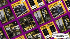 CrossFire E-sport Instagram Posts | Mogrt Premiere Pro template preview