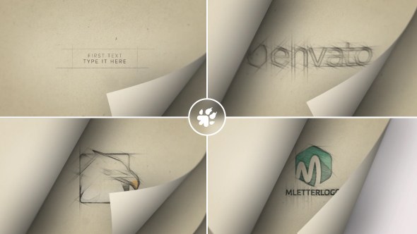 Videohive Page Flip Sketch Logo Logo Stings template preview