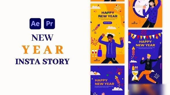 Videohive New Year Instagram Story 55692923 Elements template preview