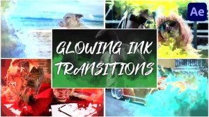 Videohive Glowing Ink Transitions for After Effects Elements template preview