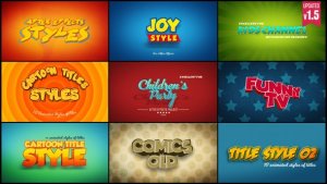 Cartoon Titles Styles Video Displays template preview