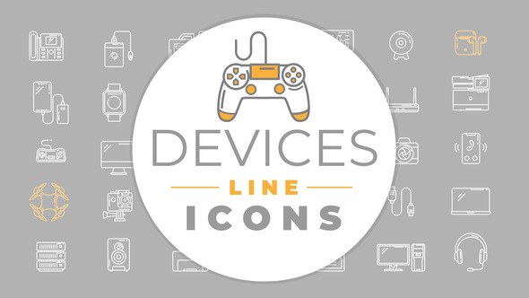 Videohive Devices Icons Elements template preview