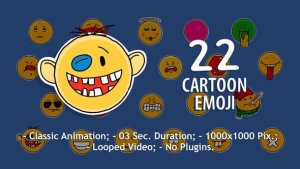 Videohive 22 Cartoon Emoji Elements template preview