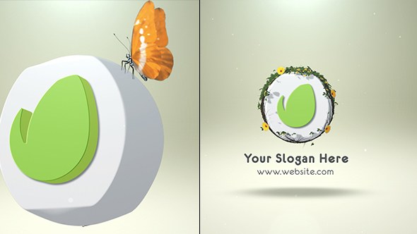 Videohive Flowers Butterfly Reveal Logo Stings template preview