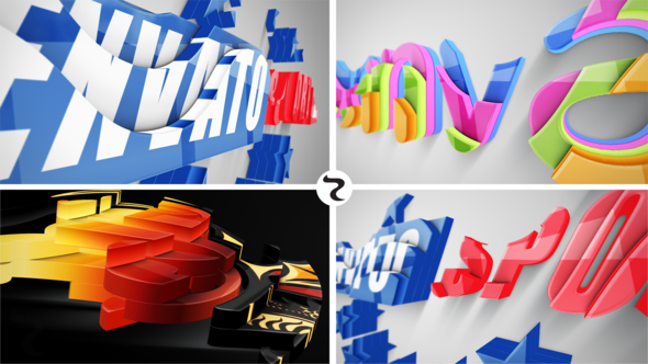 Videohive Realistic Cascading 3D Logo Logo Stings template preview