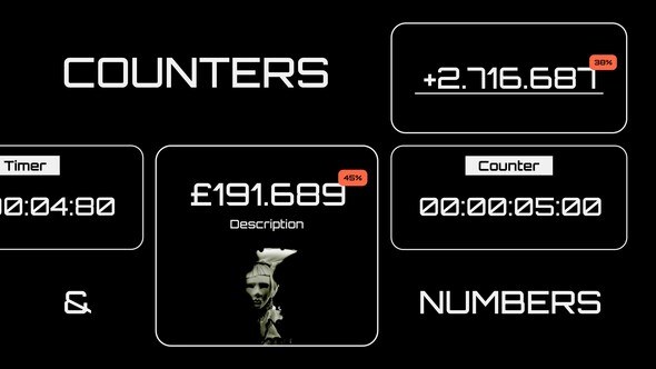 Videohive Counters and Numbers Infographics template preview