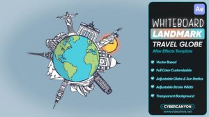 Videohive Whiteboard Landmarks Travel Globe Elements template preview