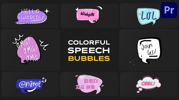 Videohive Colorful Speech Bubbles for After Effects Elements template preview