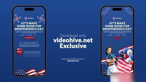 Videohive 4th July Celebration Instagram Stories Openers template preview