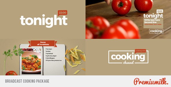 Broadcast Cooking Package Video Displays template preview