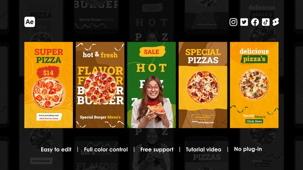 Videohive Pizza Instagram Stories 44160116 Product Promo template preview