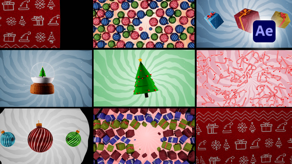 Videohive Festive Christmas Transitions Elements template preview