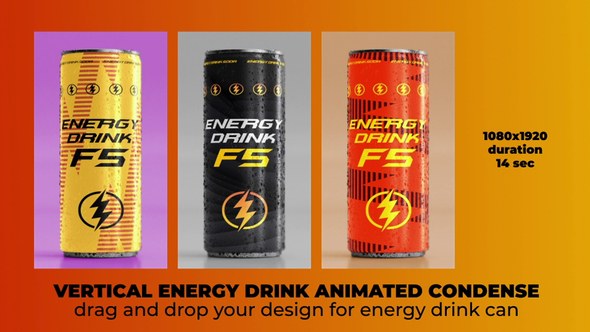 Videohive Vertical Energy Drink Animated Condense Product Promo template preview