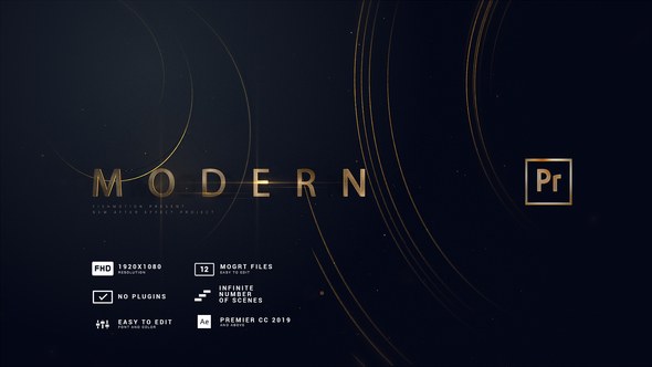 Modern Titles | Golden Circles MOGRT Premiere Pro template preview