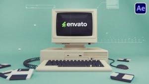 Videohive Old Computer Logo 55715042 Openers template preview