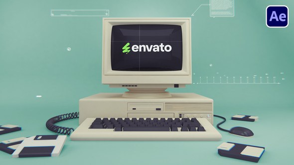 Videohive Old Computer Logo 55715042 Openers template preview