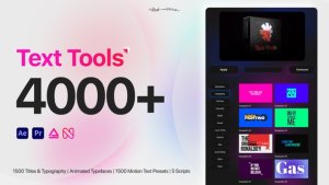 Videohive Text Tools - Most Versatile Titles Pack - Scripts - Fonts - Extension Elements template preview