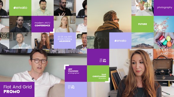 Videohive Flat and Grid Promo Openers template preview