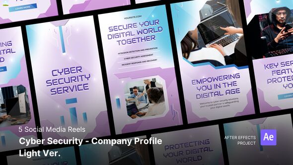 Videohive Social Media Reels - Cyber Security - Company Profile Light Ver After Effects Project Files Product Promo template preview