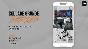 Videohive Collage Grunge Stories Openers template preview