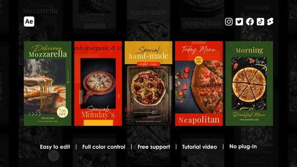 Videohive Pizza Instagram Stories Product Promo template preview