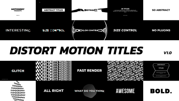 Videohive Distort Motion Titles Titles template preview