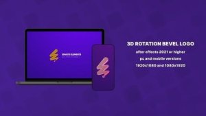 Videohive After Effects 3D Rotation Bevel Logo for PC and Mobile Logo Stings template preview