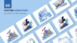 Videohive Youtube Marketing Animations - Flat Concept Openers template preview