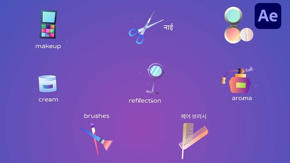 Videohive Beauty Icons And Titles for After Effects Titles template preview