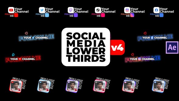 Videohive Social Media Lower Thirds v4 Elements template preview