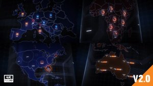 Videohive World Map Element 3D Video Displays template preview