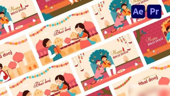 Videohive Bhai Dooj Festival Celebration Animation