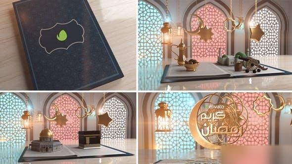 Videohive Ramadan & Eid greeting book Ramadan template preview