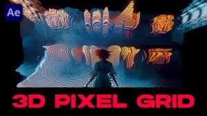 Videohive 3D Pixel Grid Transitions | After Effects Elements template preview