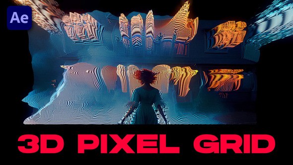 Videohive 3D Pixel Grid Transitions | After Effects Elements template preview