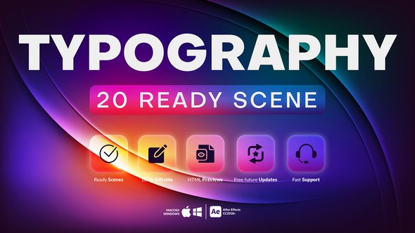 Videohive 20 Creative Typography Scenes Titles template preview