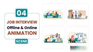 Videohive Job Interview Offline & Online Scene Animation Elements template preview
