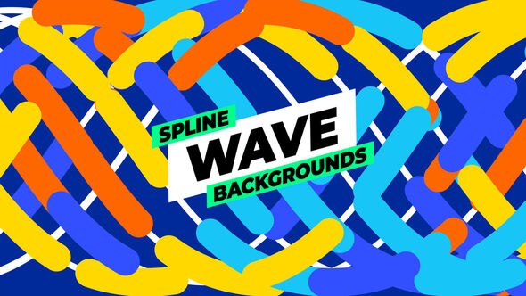 Videohive Spline Wave Backgrounds Elements template preview